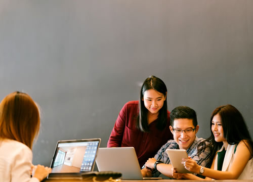 young people working